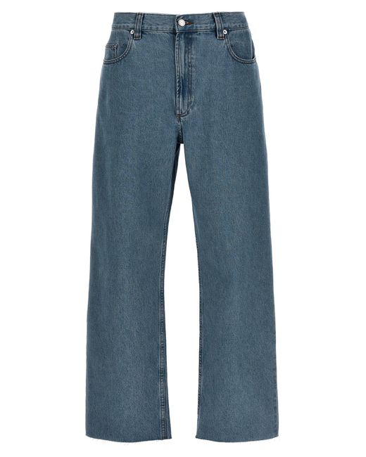 A.P.C. Blue Relaxed Raw Edge Jeans for men