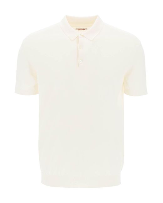 Baracuta White Short Sleeved Cotton Polo Shirt For for men