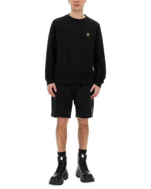 Belstaff Black Sweatshirt With Logo Patch for men