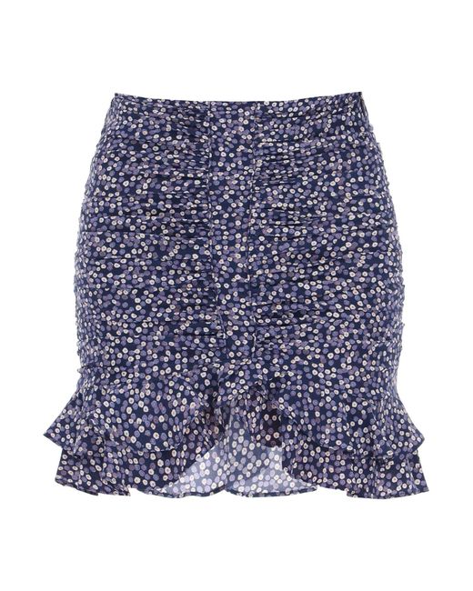 Isabel Marant Blue Milendi Silk Mini Skirt