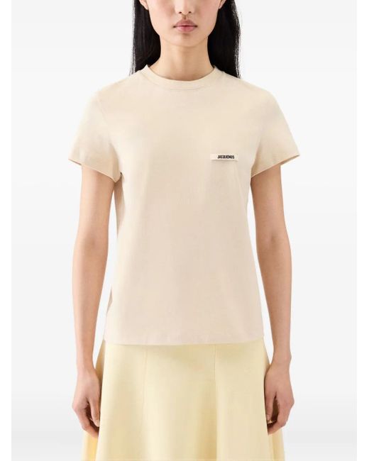 Jacquemus Natural T-Shirt With Applique