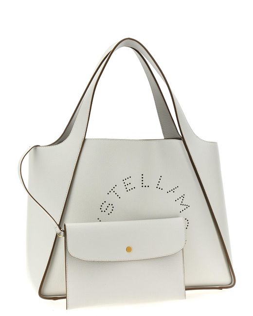 Logo Shopping Bag Tote Bianco di Stella McCartney in Natural