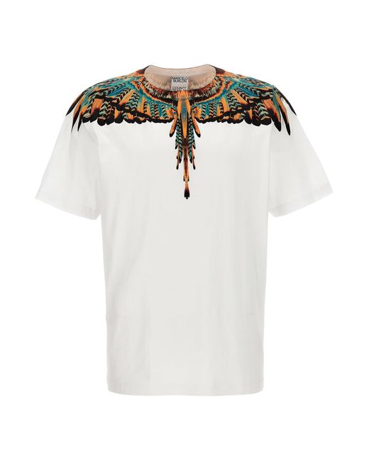 Grizzly Wings T Shirt Multicolor di Marcelo Burlon in White da Uomo