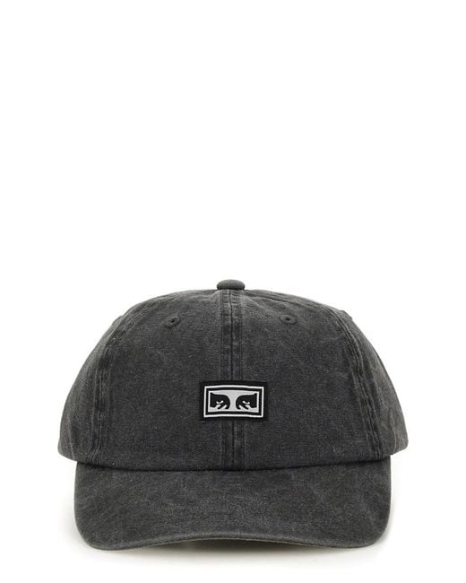 "Icon Eyes Pigment 6 Panel" Baseball Hat-Uomo di Obey in Black da Uomo