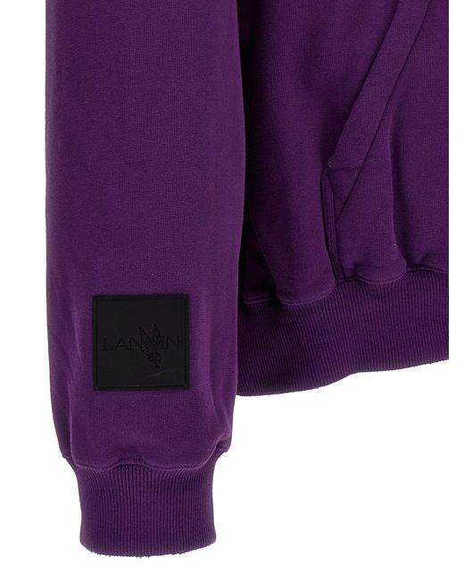 Logo Print Hoodie Felpe Viola di Lanvin in Purple da Uomo