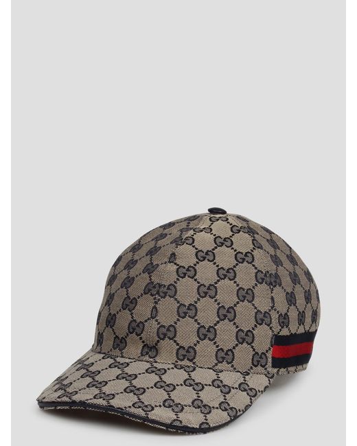 Gucci Gray Original Gg Canvas Web Baseball Hat for men