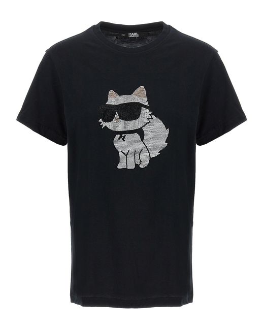 Karl Lagerfeld Black Ikonik 2,0 Choupette T-shirt