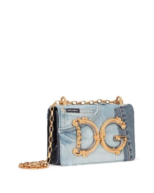 Dolce & Gabbana Blue Dg Girls Patchwork Denim Bag