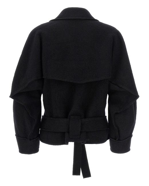 コート ISSEY MIYAKE 'Out of a Cube' short coat Black Issey Miyake 'Out Of A Cube' Short Coat in Black | Lyst