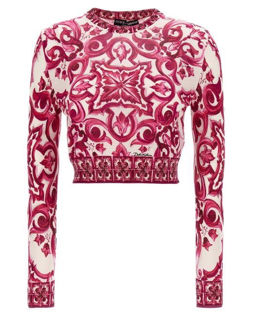 Dolce & Gabbana Red Maiolica Sweater