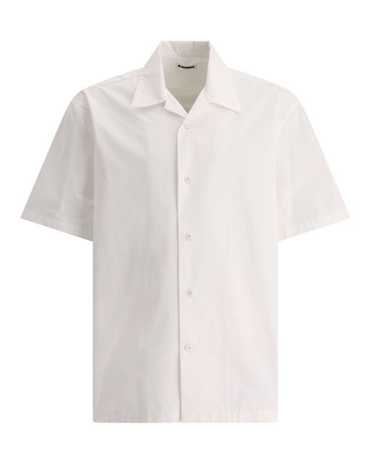 Camicia poplin di Jil Sander in White da Uomo