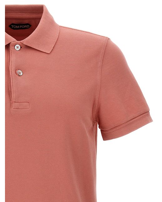Tom Ford Pink Tennis Piquet Polo for men