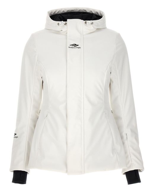 Balenciaga White Ski Hourglass 3b Sports Icon Casual Jackets, Parka