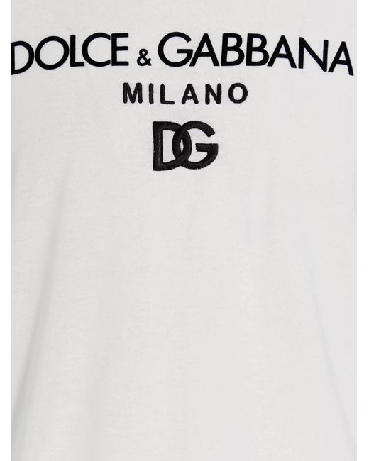 'DG Essential' T Shirt Bianco di Dolce & Gabbana in White da Uomo