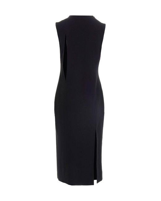 Versace Black Cut-Out Midi Dress With Side Split