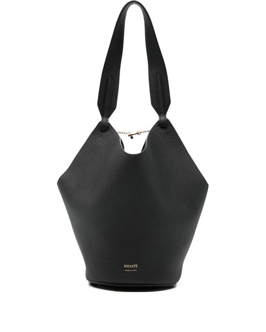 Lotus Mini Leather Bucket Bag-Donna di Khaite in Black