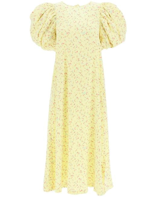 ROTATE BIRGER CHRISTENSEN Yellow Rotate 'duddy' Jacquard Dress