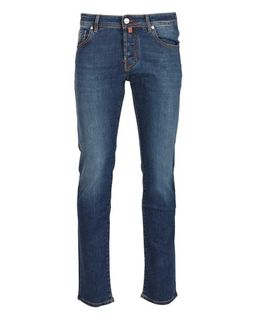 Jacob Cohen 5 Pkt Super Slim Fit Nick Slim V1 10 Oz Blu Salpa Bruciato Jeans Blue for men
