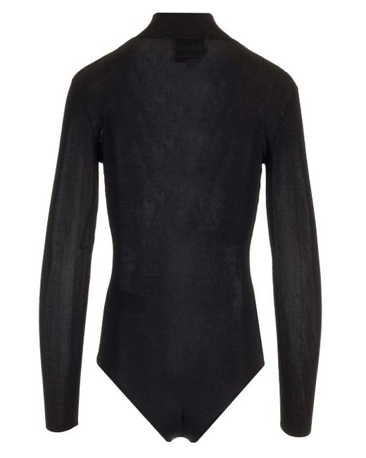 SELF PORTRAIT RESIDENCY Black Knitted Bodysuit Tops