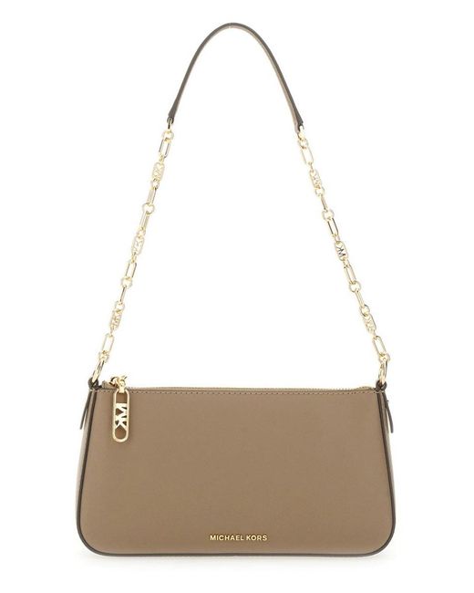 Michael Kors Natural Medium Clutch Bag With Empire Logo