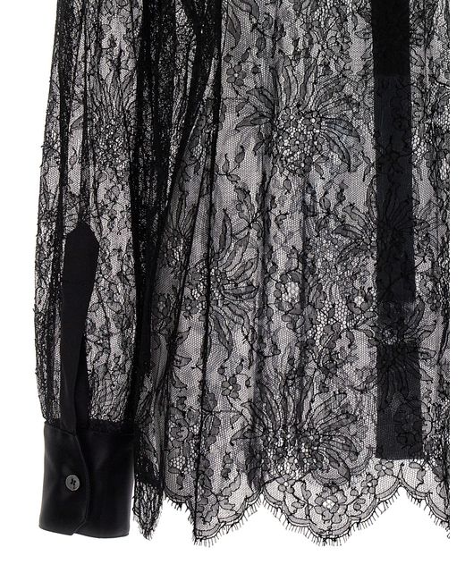 Dolce & Gabbana Black Chantilly Lace Shirt Shirt
