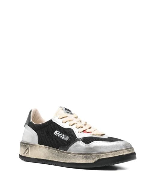 Autry Black Super Vintage Leather Sneakers for men
