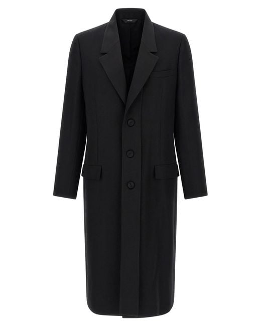 Fendi Black Crepe Wool Coat for men