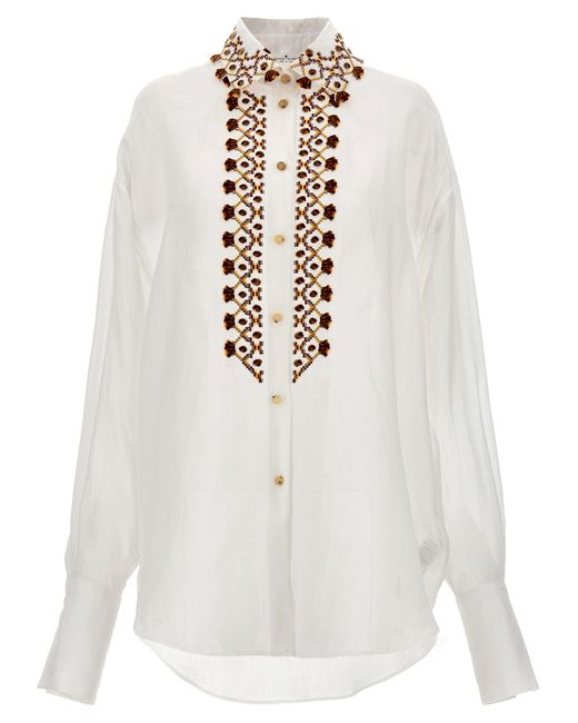 Embroidery Shirt Camicie Bianco di Ermanno Scervino in White