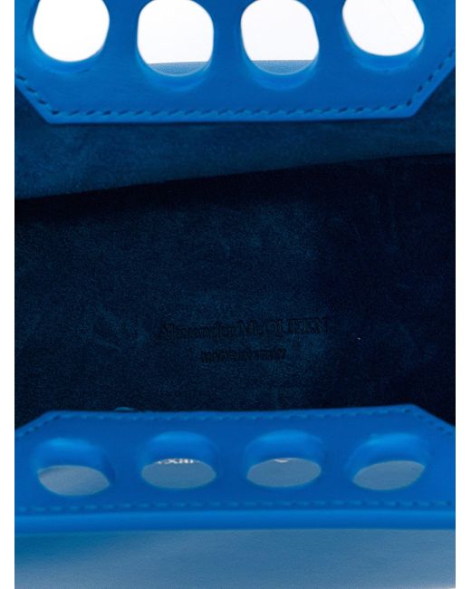 Peak Mini Borse A Spalla Celeste di Alexander McQueen in Blue