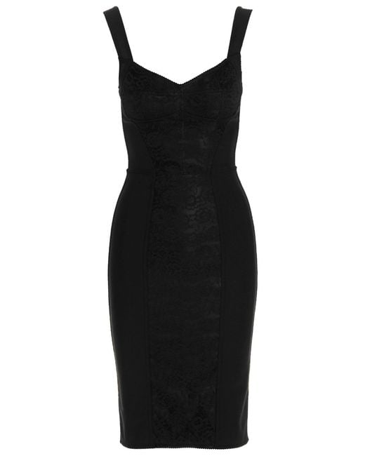 Dolce & Gabbana Black Midi Corsetry Dress