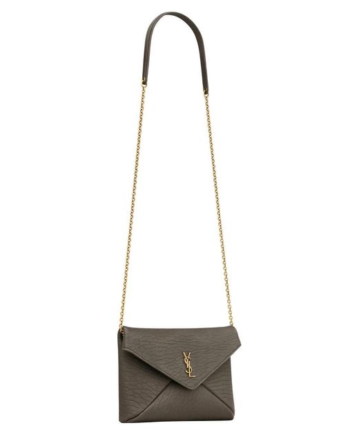 Saint Laurent White Clutch Bag With Chain Cassandras