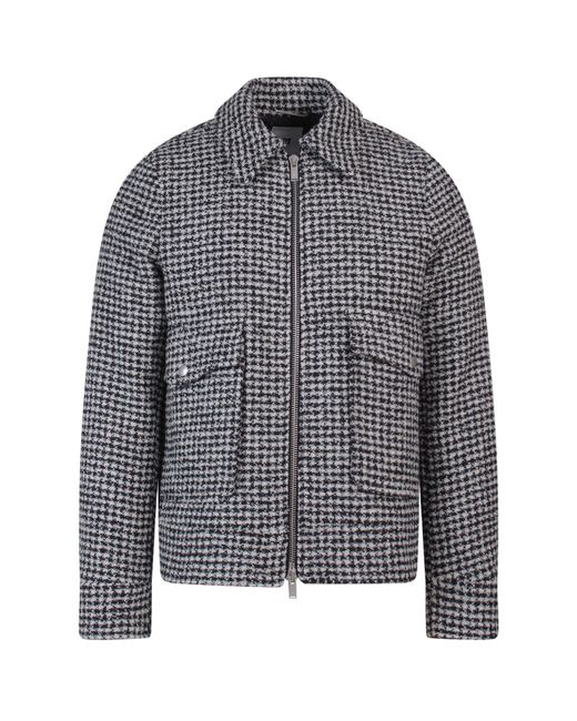 PT Torino Gray Virgin Wool Jacket With Check Motif for men