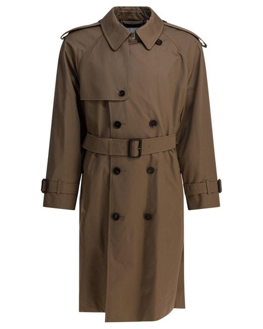 Burberry Brown Long Double-Breasted Trench Coat for men