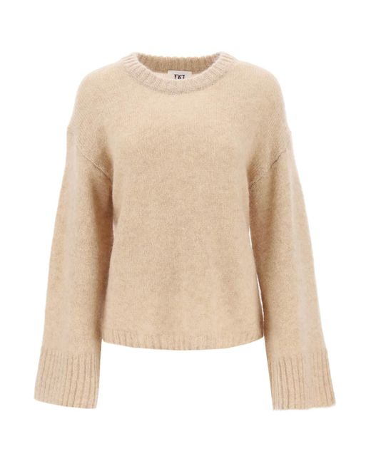 By Malene Birger Natural 'cierra' Sweater In Wool And Mohair