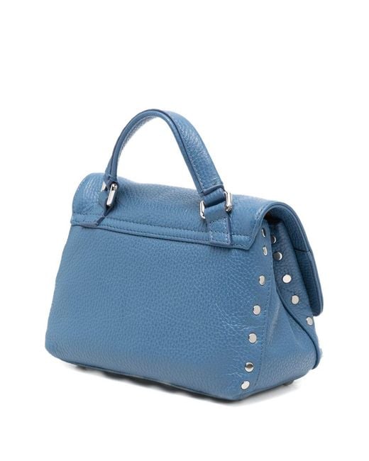 Zanellato Blue Postina Daily Baby Leather Handbag