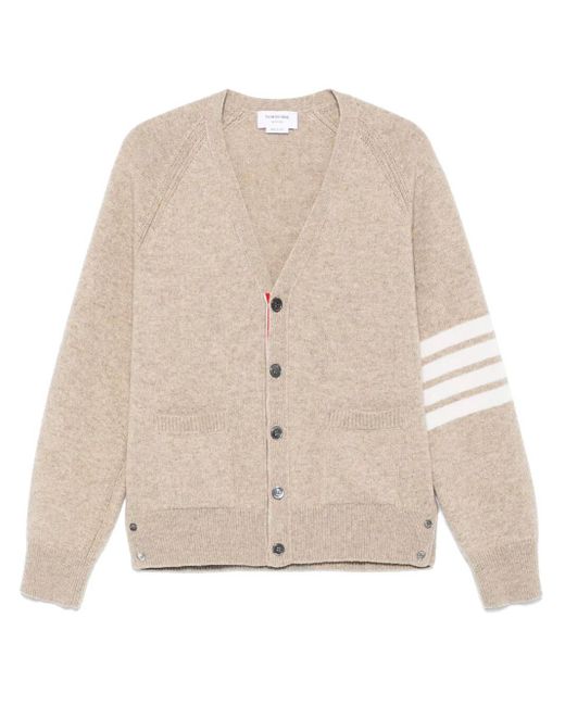 Thom Browne Natural V Neck Cardigan for men