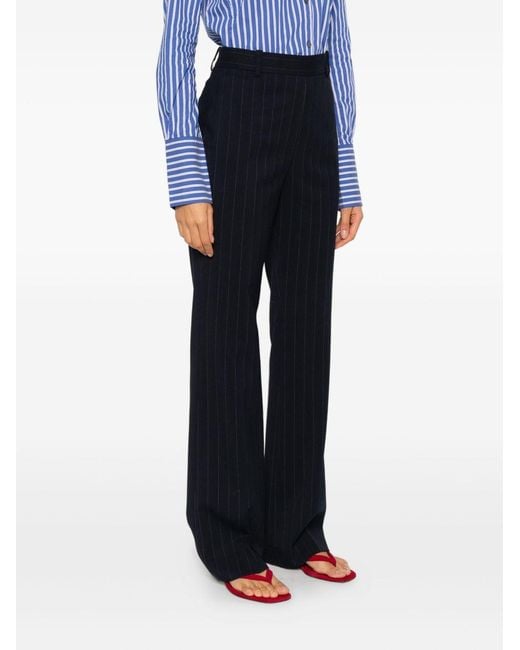 Pinko Blue Trousers Blu Bianco