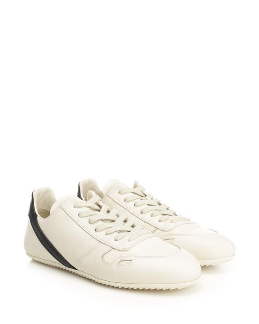 Rick Owens White "Minimal" Leather Sneakers for men