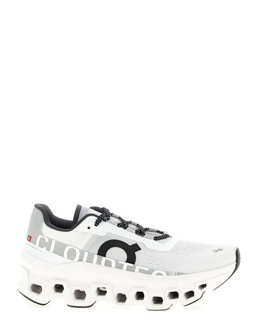 On Shoes White Cloudmonster Lace-Up Sneakers