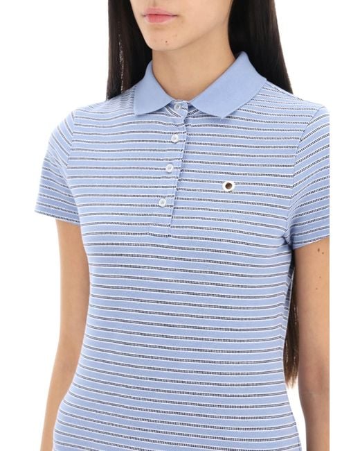 Saks Potts Blue Venus Striped Polo Shirt