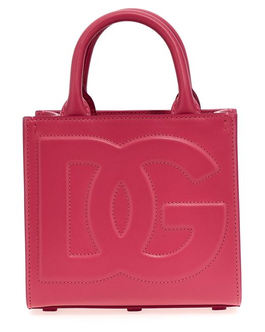 Dolce & Gabbana Red Logo Shopping Bag Tote Bag