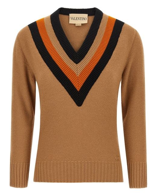 Valentino Garavani Brown Wool Sweater Sweaters And Cardigans