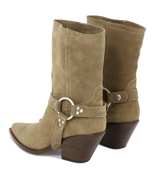 Sonora Boots Green "Atoka Belt" Ankle Boots