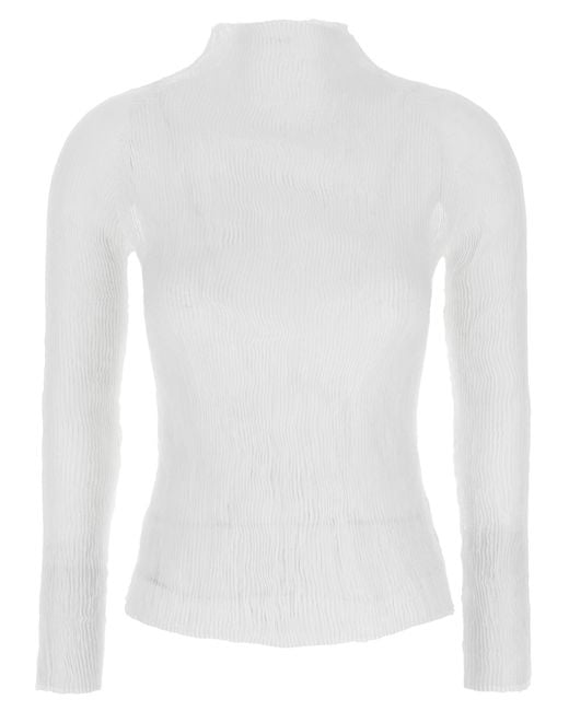 Issey Miyake White 'Chiffon Twist-56' Sweater