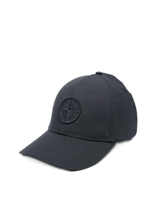 Stone Island Blue Logo Compass Ricamato Cappello Baseball for men