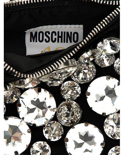 Jewel Stones Handbag Borse A Mano Nero di Moschino in Metallic