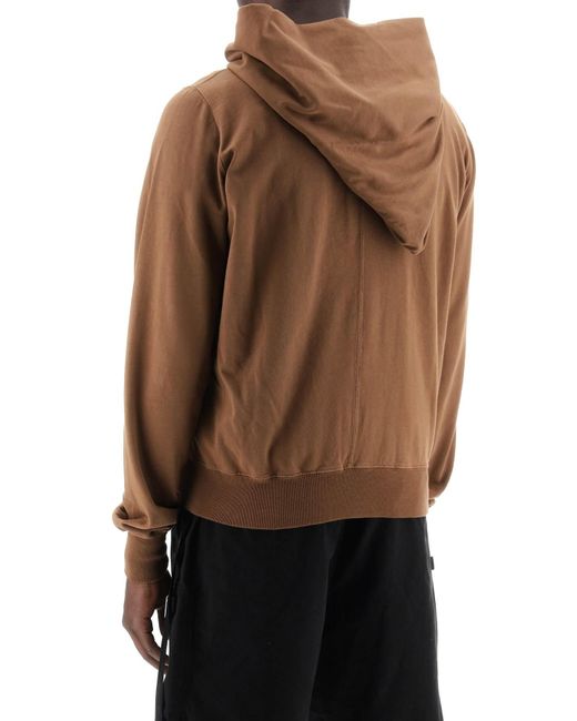 Rick Owens Brown Asymmetric Hooded Sweatshirt for men