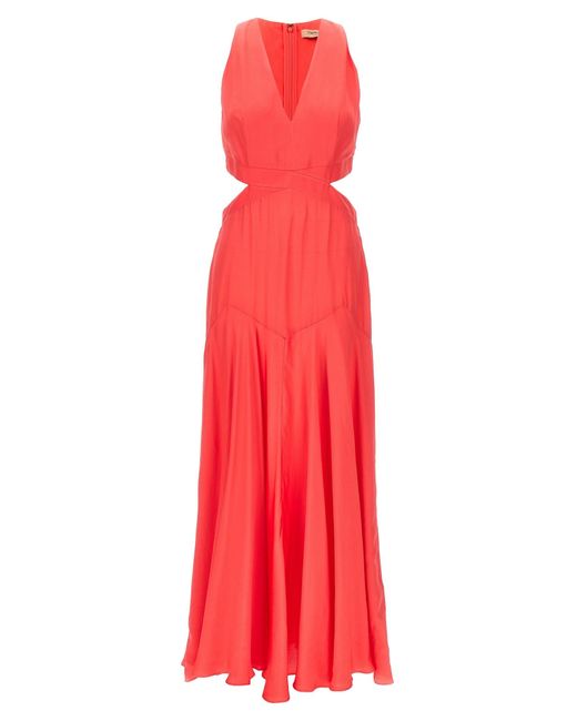 Twin Set Red Cutout Detail Dress Dresses