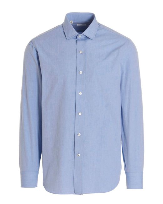Salvatore Piccolo Blue Classic Collar Shirt for men