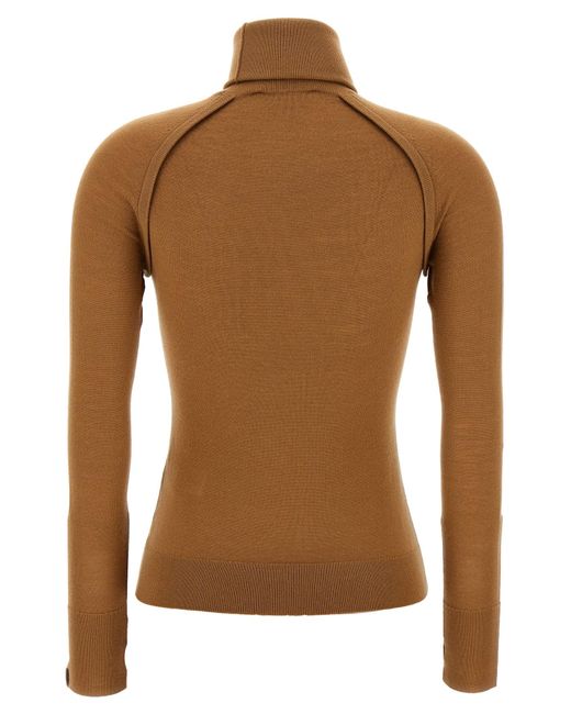 Victoria Beckham Brown Piping' Sweater